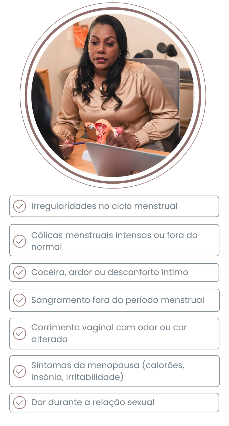Sintomas para procurar uma ginecologista em mobile
